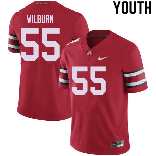 Youth #55 Trayvon Wilburn Ohio State Buckeyes College Football Jerseys Sale-Red